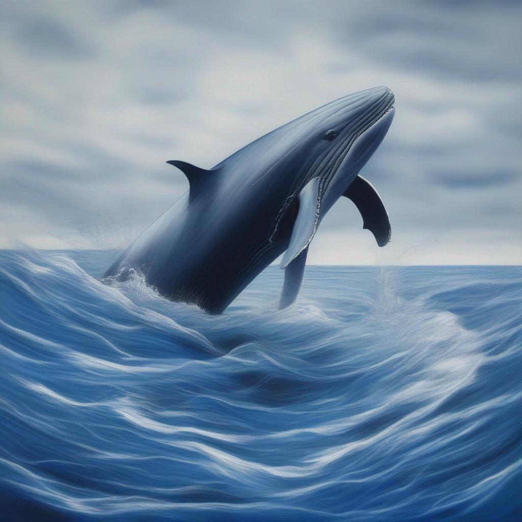 Baleia-Azul no oceano
